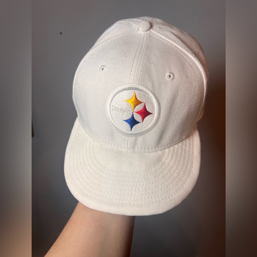 Pittsburgh Steelers Snapback Hat Baseball Cap New Era White Mens Adult NFL